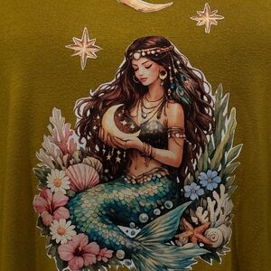 ✨ One of a Kind Boho Mermaid Graphic Tunic – Size Medium ✨